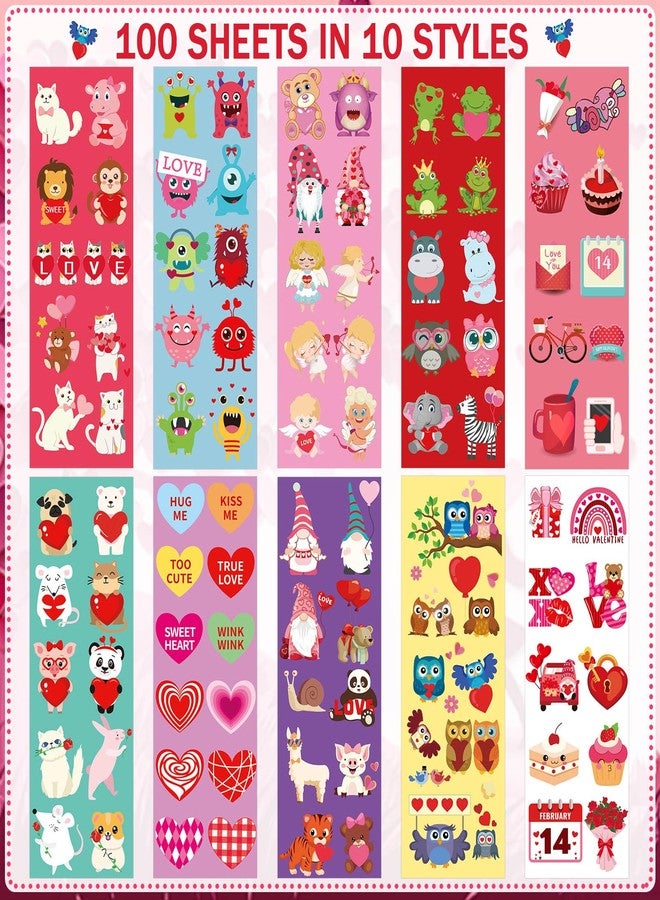 FEBSNOW Valentine Day Stickers,100 Sheets Valentine Stickers for Kids Over 1000pcs Assorted Animal Heart Labels Sticker Holiday Love Stickers Crafts for Valentine Day Party Favors Gifts Decor - Image 3